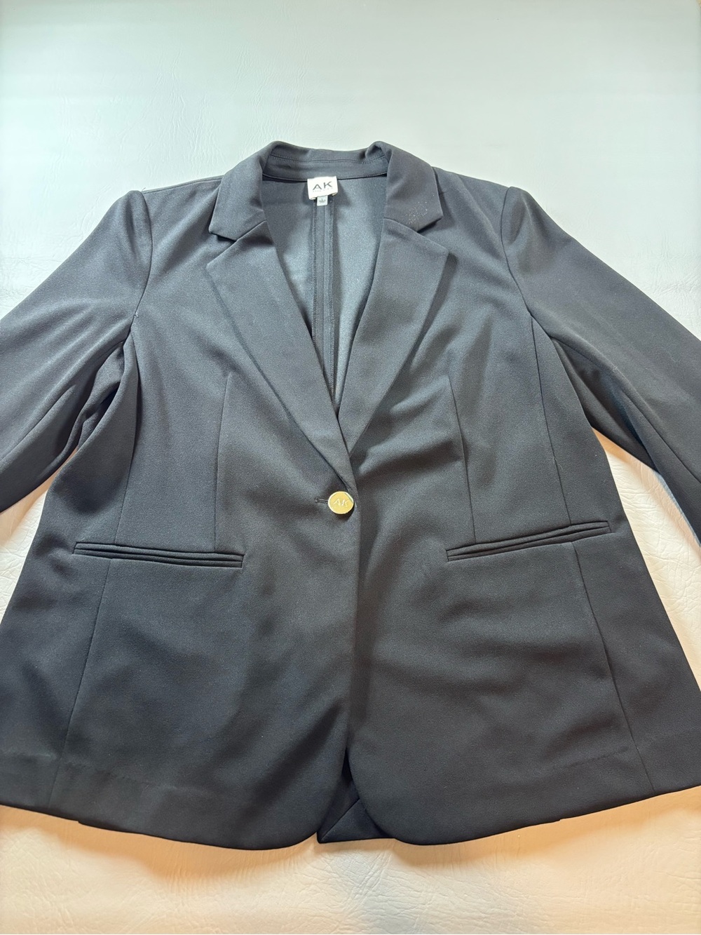 Anne Klein Black Single-Button Tailored Blazer